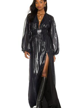 NWT House of Harlow 1960 x REVOLVE Imara Black Maxi Dress.  SZ L